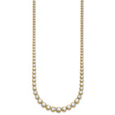 14k 11 carat Lab Grown Diamond VS+ F+ Complete Round 20 inch Graduated Tennis Necklace